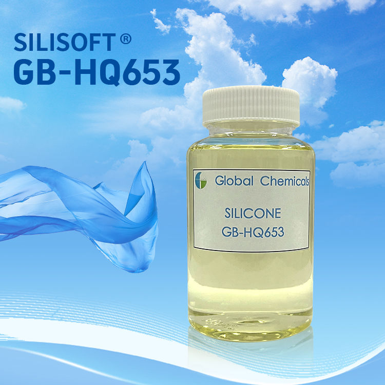 เส้นใยเคมีนุ่ม & ฟู ซิลิโคน SILISOFT GB-HQ653 เหลืองน้อยและไม่มีผลต่อสีของผ้า