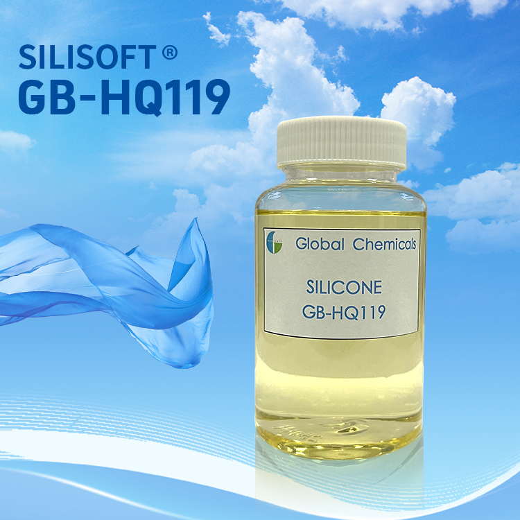 ซิลิโคนไฮโดรฟิลิคความเข้มข้นสูง SILISOFT GB-HQ119 สําหรับการทําปลายมือของผ้าปูและผ้าปูพิมพ์