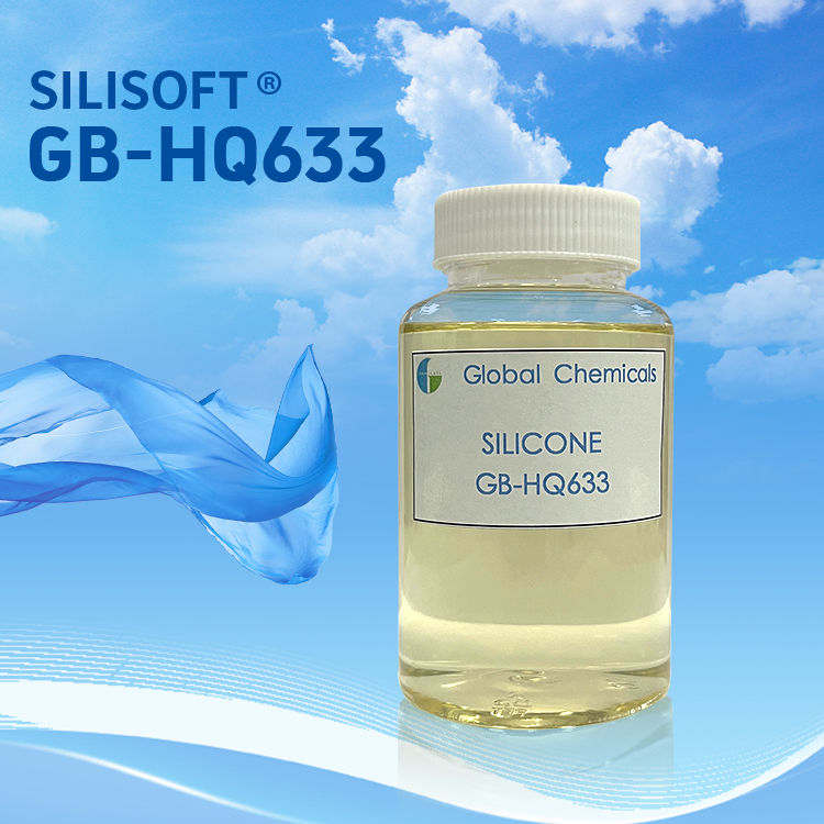 สีเหลืองต่ํา บล็อคซิลิโคนอ่อน SILISOFT GB-HQ633 ใช้สําหรับผ้าใยเคมี, มีผลอ่อนแอมาก