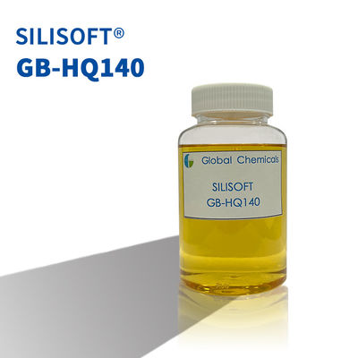 น้ํายาซิลิโคนลดสีเหลืองสําหรับผ้าผ้าปู SILISOFT GB-HQ140 มีความเรียบเนียนที่ดีและมือในที่นุ่ม